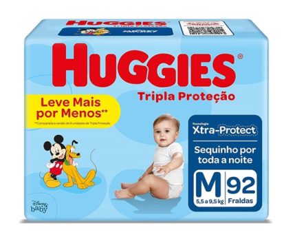 Huggies Tripla Proteção -Fralda, Tamanho M, 92 Fraldas