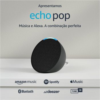 Apresentamos o Echo Pop | Smart speaker compacto com som envolvente e Alexa | Cor Preta