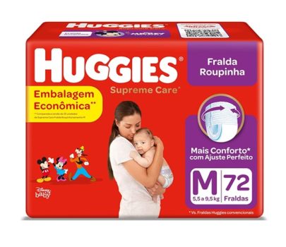 Fralda Huggies Supreme Care Roupinha M – 72 fraldas