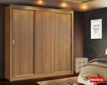 Guarda Roupa Casal Madesa Mônaco 3 Portas de Correr – Rustic