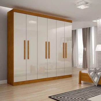 Guarda-Roupa Casal Malibu 6 PT Imbuia e Off White – Rufato