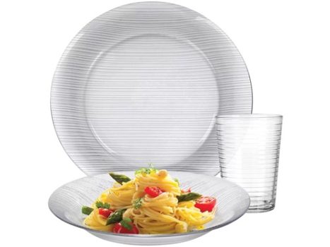 Aparelho de Jantar 12 Peças Duralex de Vidro – Redondo Diamante