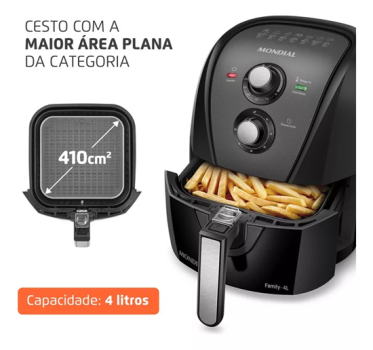 Fritadeira Sem Óleo Air Fryer Afn-40-bft 4l 1500w Mondial Cor Preto 110V