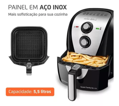 Fritadeira Sem Óleo Air Fryer Af-55i 5,5l Mondial Cor Preto 127V