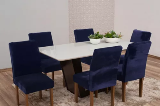Kit Sala De Jantar – Jogo Capa De Cadeira Aveludada 4 Pçs
