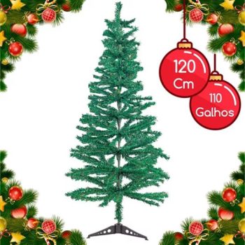 Árvore De Natal Pinheiro Verde 120 Cm 120 Galhos Decoração Cor Verde