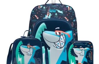 Kit Mochila Escolar Spector Rodinhas Tubarão Menino Infantil