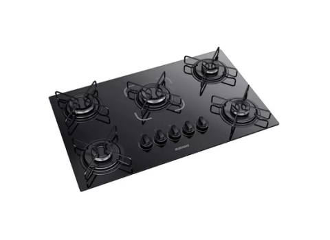 Cooktop Itatiaia Essencial 5 Bocas Vidro Preto Bivolt