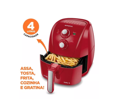 Fritadeira Air Fryer Sem Óleo Afn-40-fr 4l Vermelha Mondial Cor Vermelho Frequência 60 110V