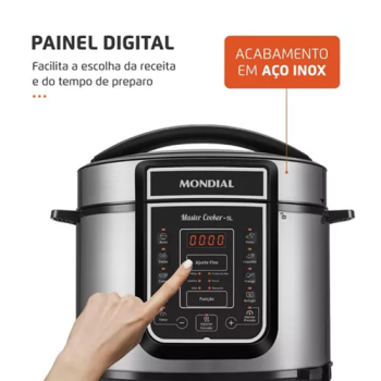 Panela De Pressão Elétrica Digital 5l Mondial Preto Pe-38 Frequência 60hz 110V