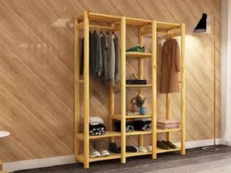 Aparador Triplo P/ Closet Quarto Casa Lavanderia Madeira Cor Bege