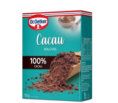 Dr. Oetker Cacau em Pó Solúvel, 100% Cacau, Para Saborosas Receitas de Bolos, Tortas, Brigadeiros e Sobremesas com Chocolate, 150g