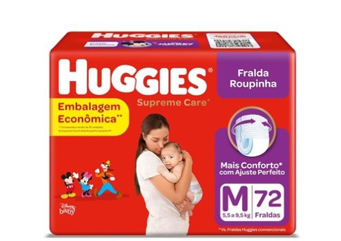 Fralda Huggies Supreme Care Roupinha M – 72 fraldas