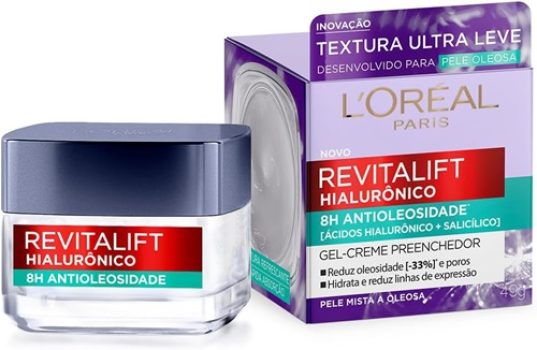 Gel Creme Hidratante Antioleosidade L’Oréal Paris Revitalif Hialurônico 49g