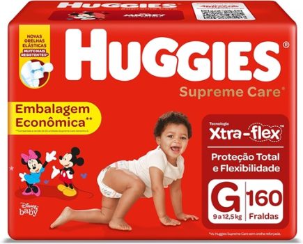 HUGGIES Fralda Supreme Care G – 160 fraldas, Cor: Vermelho