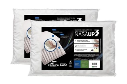 Kit 2 peças Travesseiro Nasa Up 3, para fronhas 50×70 cm, Fibrasca