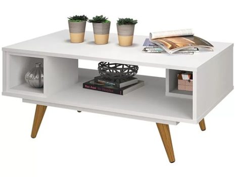 Mesa de Centro de Madeira Pés Palito Retrô 45 Olivar Móveis