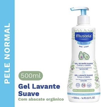 Mustela Gel Lavante Suave com Abacate Orgânico 500ml Sabonete Líquido Corpo e Cabelo para bebês