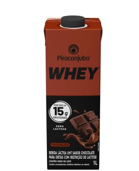 Piracanjuba Whey Zero Lactose 15g de proteína Sabor Chocolate 1 Litro