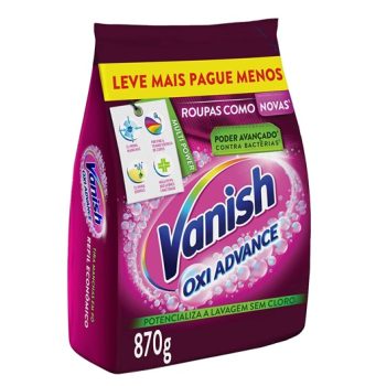 Tira Manchas em Pó Vanish Oxi Advance 870g Refil Econômico para roupas coloridas, Vanish, Rosa