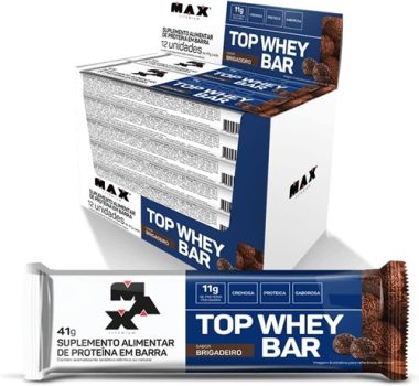 Top Whey Bar – 12 Unidades de 41g Brigadeiro – Max Titanium
