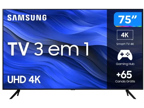 Smart Tv 75” Uhd 4k 75cu7700 Preto Bivolt Samsung