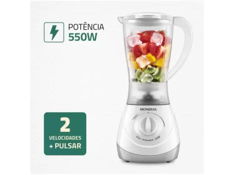 Liquidificador Mondial Easy Power L-550-W – Branco 2 Velocidades 550W