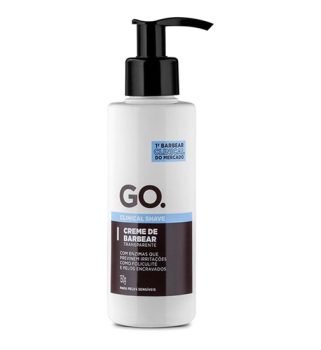 Creme de barbear transparente, clinical, com enzimas cicatrizantes, anti foliculite, pelos encravados e vermelhidão, Go Man