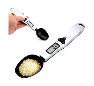 Colher Display Balança Digital Dosador de Precisão Medidora Embutida Tela LCD Cozinha Tempero Nutri Ração Suplemento Inox Capacidade de Pesagem de Até 500g