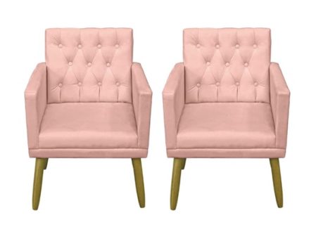 Kit 2 Poltronas para Sala de estar Clinica Corino (Rose Gold)