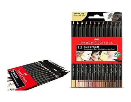 Lápis De Cor, Faber-Castell, Redondo, Supersoft, 12 Cores, Tons Pele, Multicor, 120715SOFTCQ