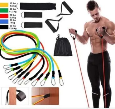 11 Peças Elástico Extensor Exercicio Funcional Até 100 libras Kit Elástico Extensor Treinamento Pilates Exercícios Academia Acessórios