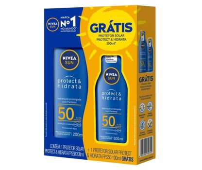 Kit NIVEA SUN Protetor Solar Protect & Hidrata FPS50 200ml + Protetor Solar Protect & Hidrata FPS50 100ml, Nivea