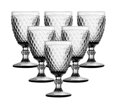 Jogo de Taças de Vidro 330ml 6 Peças Haus – Bico de Jaca Empire