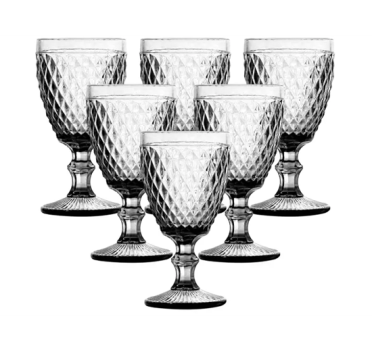 Jogo de Taças de Vidro 330ml 6 Peças Haus – Bico de Jaca Empire