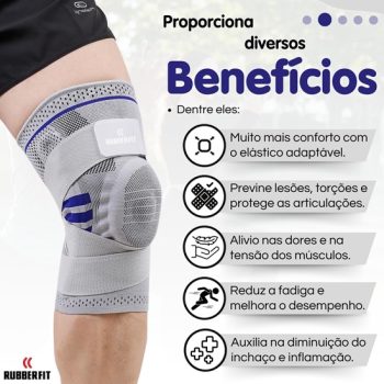Joelheira de Compressão Profissional Strap para Academia Musculação Corrida Bike Volei Basquete Jiu Jitsu