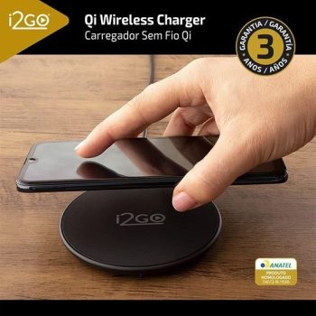 Carregador Sem Fio Fast Charge I2GO 10W Chumbo – I2GO PRO Preto