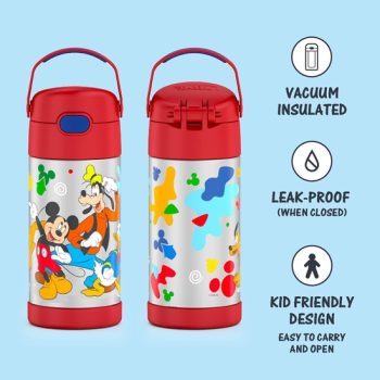 Garrafa infantil THERMOS FunTAINER de aço inoxidável com canudo, 350 ml, Mickey Mouse