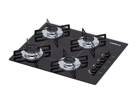 Cooktop 4 bocas Chamalux ultra chama preto Bivolt Trempe de Chapa