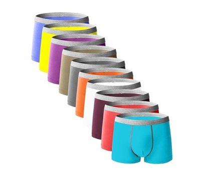 Kit com 10 Cuecas Boxer Microfibra Premium Slim Fitness – Cores Sortidas