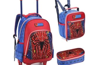 Kit Mochila Homem Aranha Dark Mochila Rodinhas Estojo Lancheira Spider Man