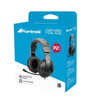 Fortrek HSL-102 – Fone Multimídia, P2 Plug, Preto