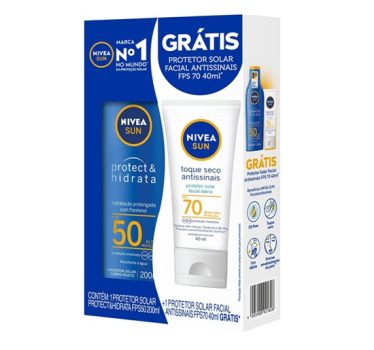 NIVEA SUN Kit Protetor Solar Protect & Hidrata FPS50 200ml + NIVEA SUN Facial FPS70 40gr, Nivea