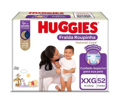 Fralda Huggies NATURAL CARE ROUPINHA XXG 52 unidades