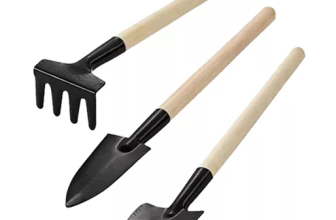 Kit Mini Ferramentas Útil Para Jardinagem Cabo Madeira 21cm