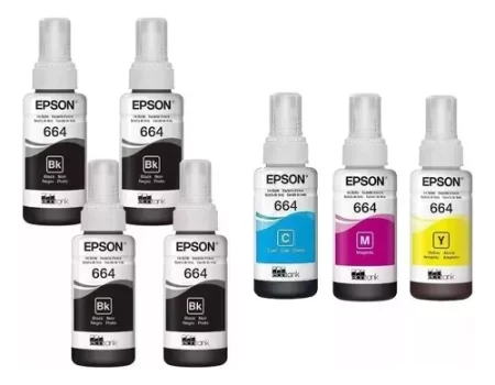 664 P/ L365 L565 L375 L395 L380 L220 Kit 7 Tintas