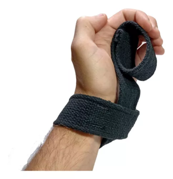 Tala Straps 100% Algodão. P/ Musculação Academia Funcional Cor Preto