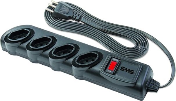 Filtro de Linha SMS Bivolt 4 Tomadas 3M – 62329, Preto