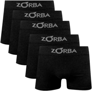 Kit 5 Cuecas Boxer Algodão Sem Costura Preto