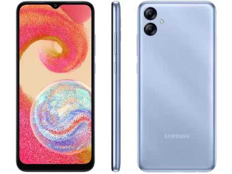Smartphone Samsung Galaxy A04e 64GB Azul 4G Octa-Core 3GB RAM 6,5” Câm. Dupla + Selfie 5MP